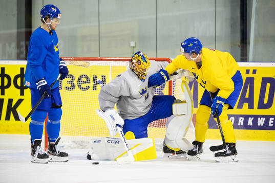 William Nylander, goaltender Henrik Lundqvist and Dennis