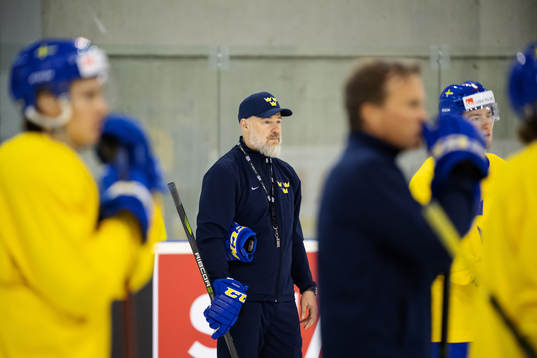 Head coach Rikard Grönborg of Sweden at a practice session