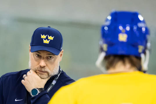 Head coach Rikard Grönborg of Sweden at a practice session