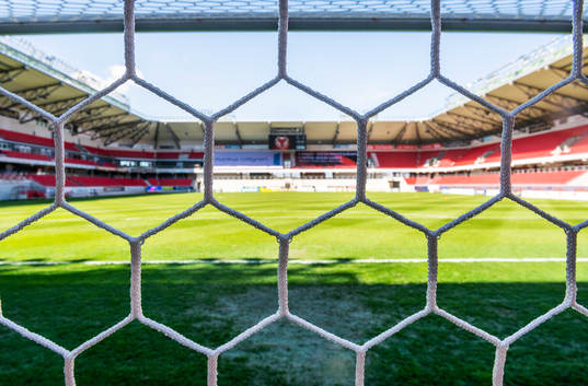 Nätmaskorna på ena målet på Guldfågeln Arena