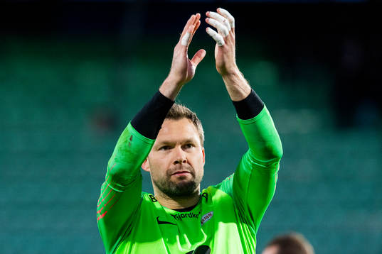 Goalkeeper Håkon Opdal of Brann celebrates