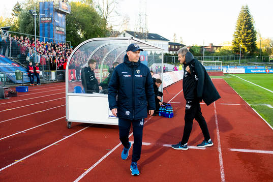 Henning Berg, head coach of Stabæk, and Lars Arne Nilsen,
