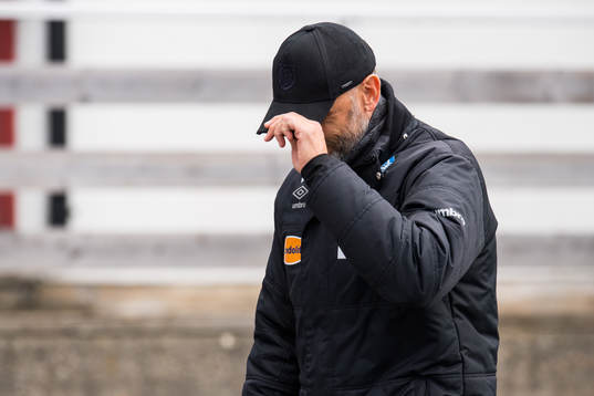 Lars Bohinen, head coach of Aalesund, looks dejected