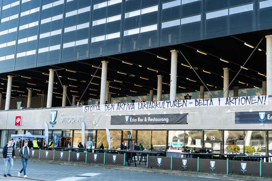 Banderoll på Stadion