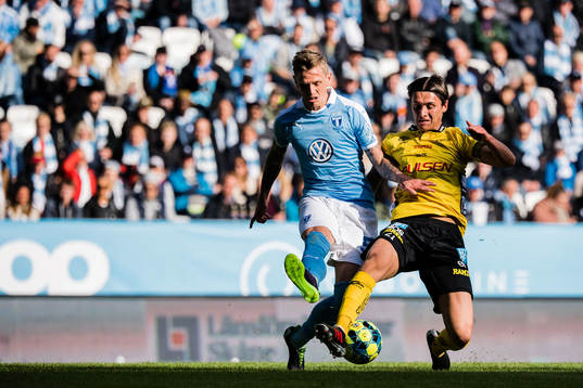 Malmö FFs Sören Rieks och Elfsborgs Jonathan Leviunder