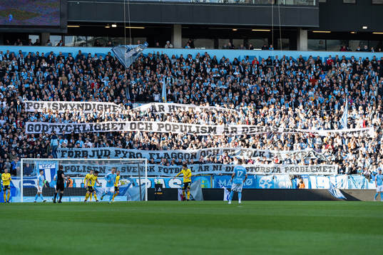Banderoll hos Malmö FFs supportrar