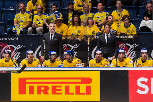 Head coach Rikard Grönborg and assistant coach Johan