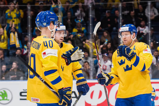 Elias Pettersson, Elias Lindholm and Patric Hörnqvist of
