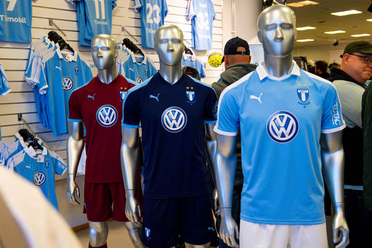 Malmö FFs hemmaställ, bortaställ och reservställ på