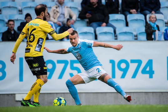 Elfsborgs Robert Gojani och Malmö FFs Eric Larsson