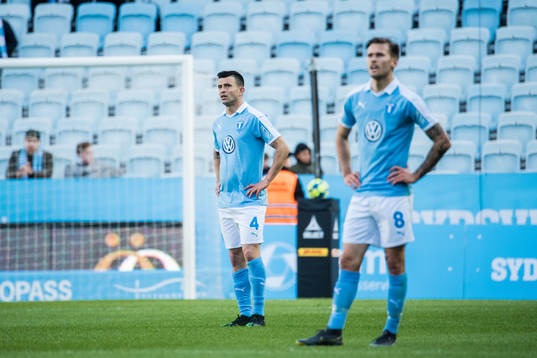 Malmö FFs Behrang Safari och Arnór Traustason deppar