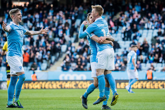 Malmö FFs Sören Rieks, Anders Christiansen och Arnór