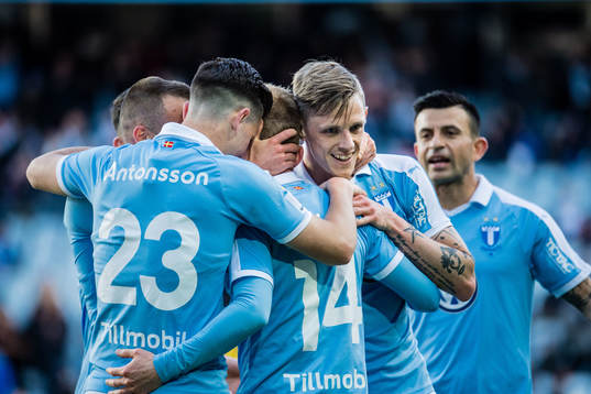 Malmö FFs Marcus Antonsson, Sören Rieks och Behrang