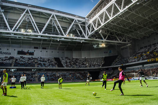 s spelare värmer upp