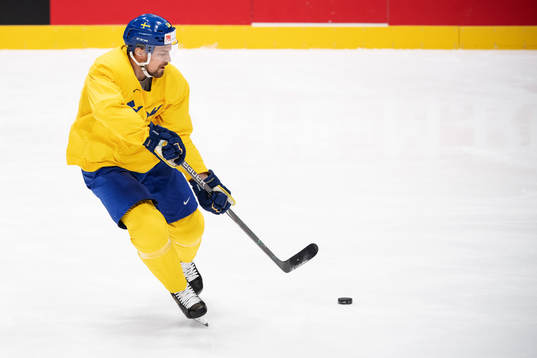 Anton Lander of Sweden at a practice session
