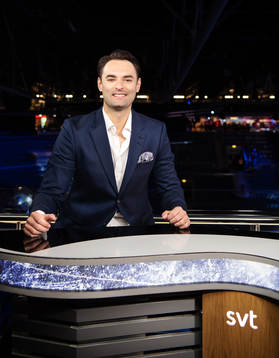 Dusan Umicevic poses for a portrait in the SVT tv studio