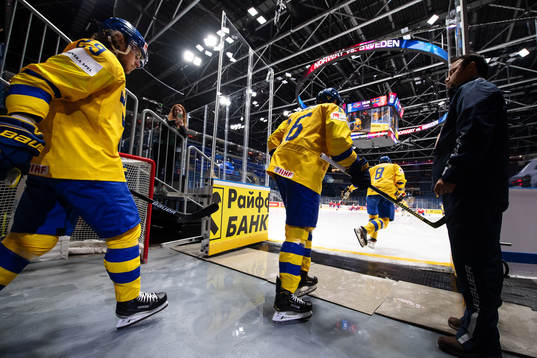 Mario Kempe, Marcus Krüger and Robert Hägg of Sweden at