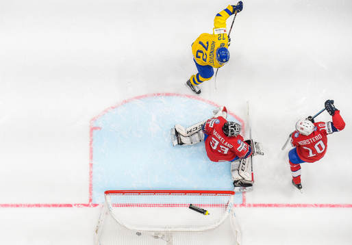 Patric Hörnqvist of Sweden scores the 0-2 goal behind