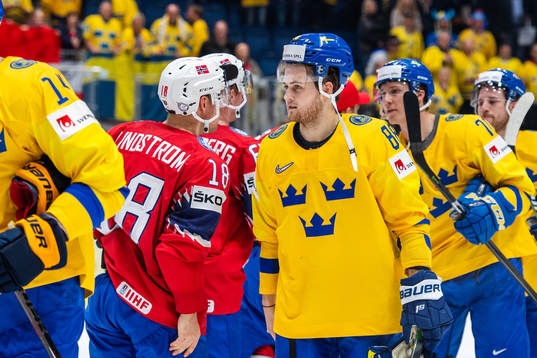 William Nylander of Sweden celebrates