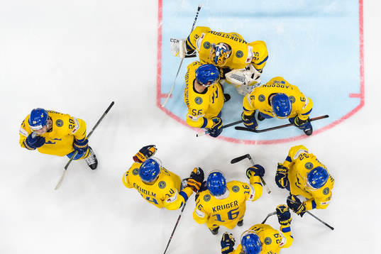 Players of Sweden celebrate
