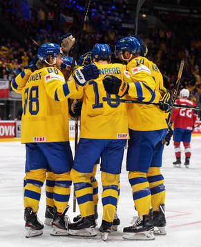 William Nylander, Alexander Wennberg and Mattias Ekholm of