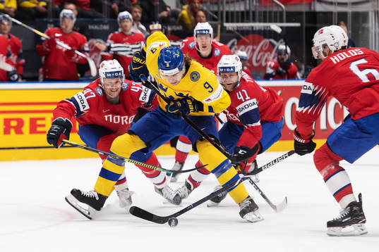 Adrian Kempe of Sweden in action against Alexander