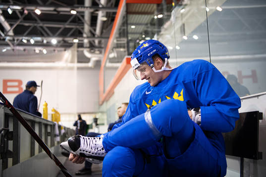 John Klingberg of Sweden at a practice session