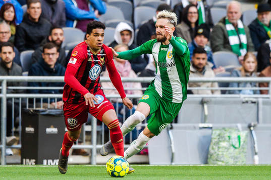 Östersunds Marco Weymans och Hammarbys Simon Sandberg