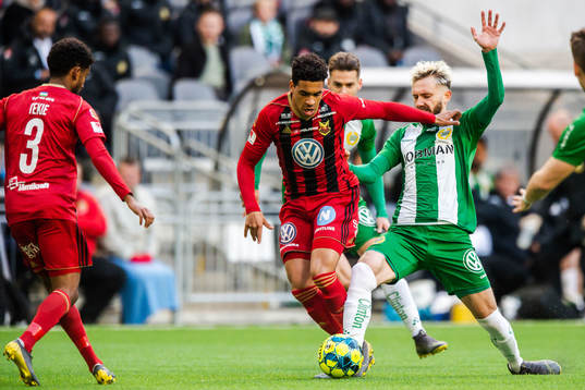 Östersunds Marco Weymans och Hammarbys Simon Sandberg