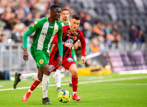 Hammarbys Kossounou Odilon och Östersunds Jamie Hopcutt