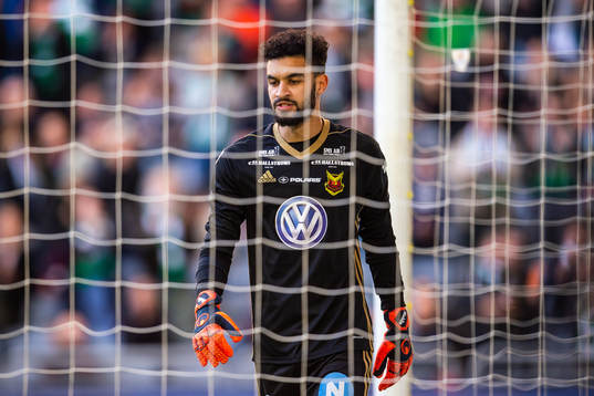 Östersunds målvakt Sixten Mohlin deppar