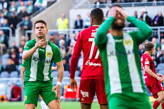 Hammarbys Vidar Örn Kjartansson och Imad Khalili deppar