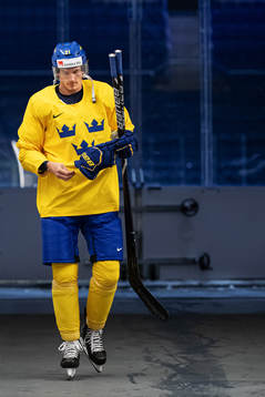 Loui Eriksson of Sweden at a practice session