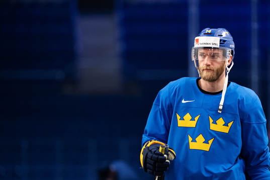 Mattias Ekholm of Sweden at a practice session