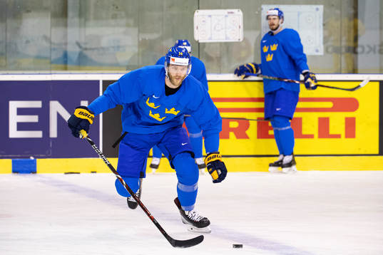 Mattias Ekholm of Sweden at a practice session
