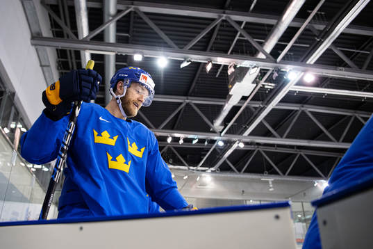 Mattias Ekholm of Sweden at a practice session