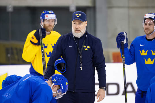 Head coach Rikard Grönborg of Sweden at a practice session