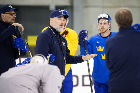 Head coach Rikard Grönborg of Sweden at a practice session