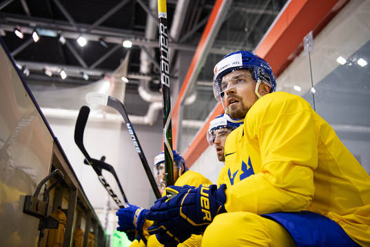 Anton Lander of Sweden at a practice session