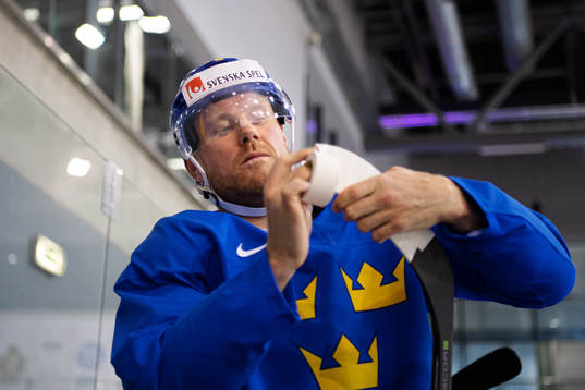 Patric Hörnqvist of Sweden at a practice session