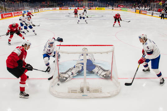 Nico Hischier of Switzerland  scores 2-0
