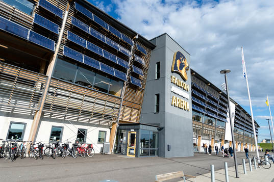 Falcon Alkoholfri Arena före fotbollsmatchen i Allsvenskan
