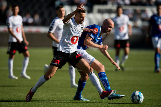 Elbasan Rashani of Odd and Magnus Blakstad of Ranheim