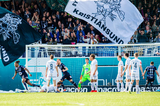Christophe Psyché of Kristiansund celebrates