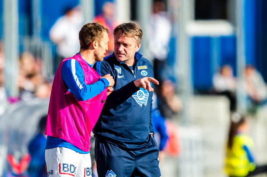 Magnus Wolff Eikrem of Molde and Erling Moe, head coach of