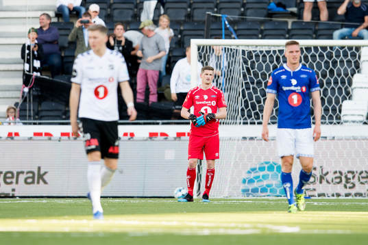 Goalkeeper Even Barli of Ranheim looks dejected