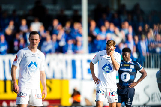 Fredrik Aursnes of Molde looks dejected