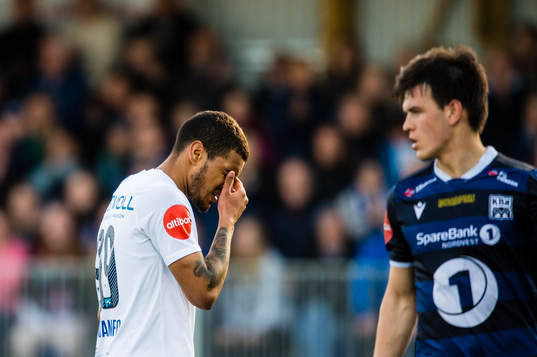 Ohikhuaeme Anthony Omoijuanfo of Molde looks dejected
