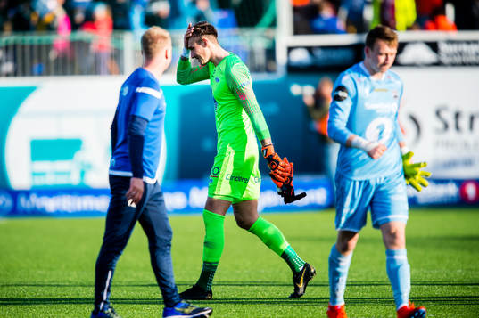 Andreas Christopher Linde of Molde looks dejected