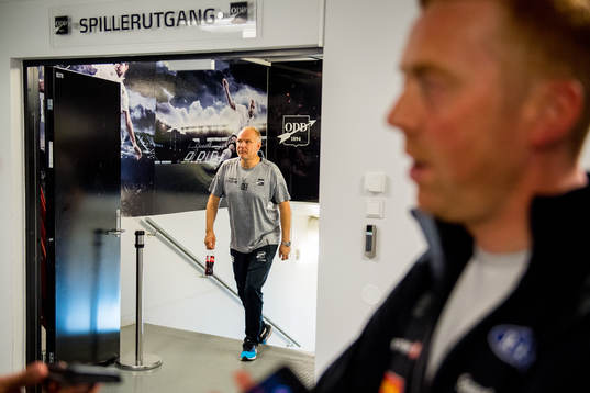 Dag-Eilev Fagermo, head coach of Odd, and Svein Maalen,
